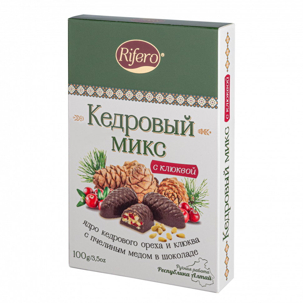  Риф и ко Конфеты "Кедровый микс КЛЮКВА" 100г     в Чебаркуле