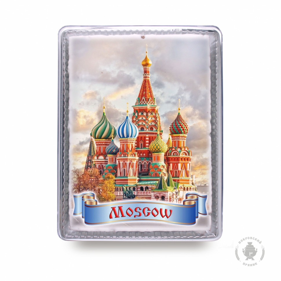  Пряник 600г MOSCOW с фотопечатью (в подарочной пластиковой упаковке)  в Чебаркуле