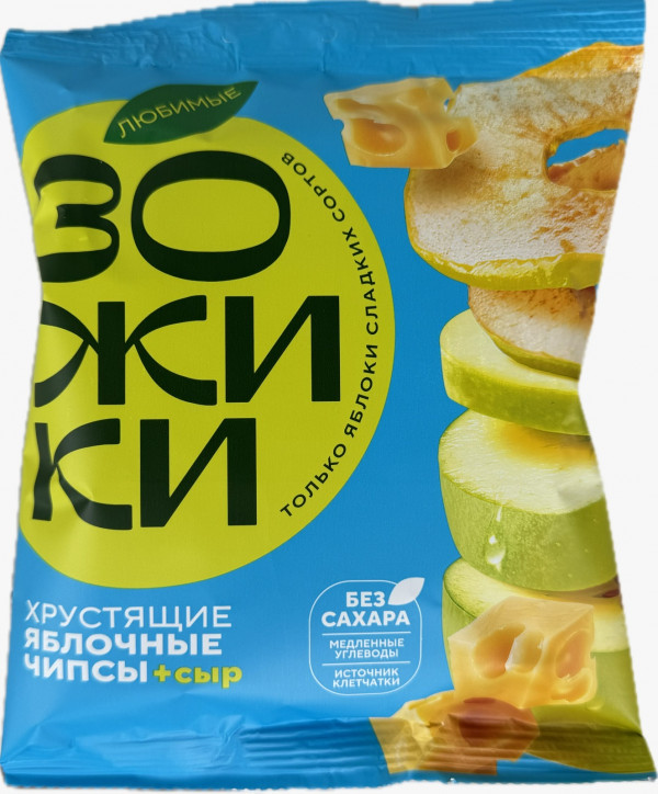 №1 Зожики Яблочные чипсы с сыром, 25г  в Чебаркуле