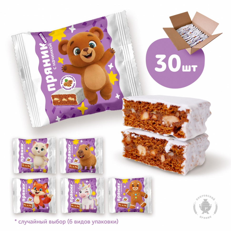  Пряник МИНИ  коробка (30шт по 60г) в Чебаркуле